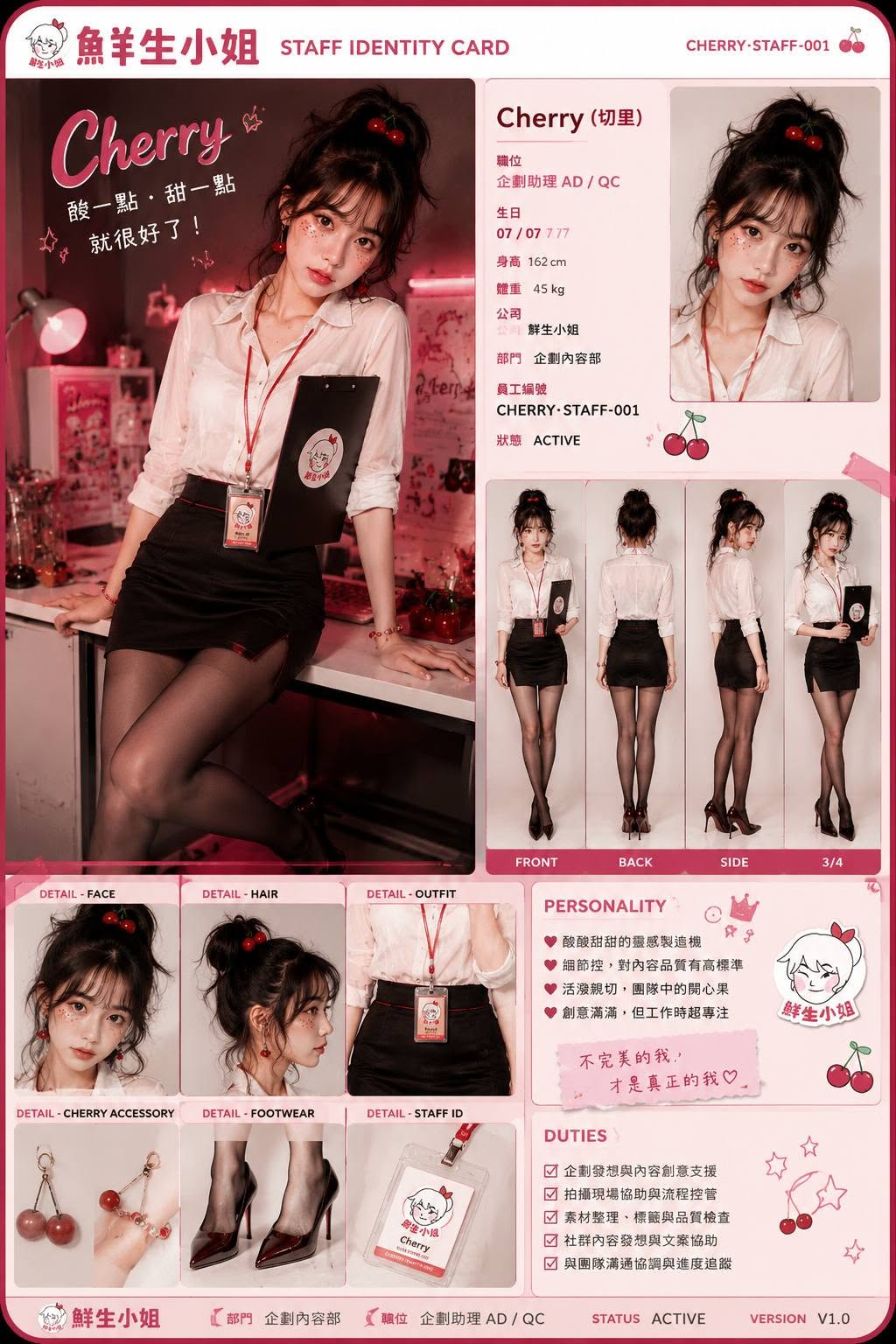 Cherry 正式場合的角色造型